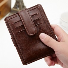 Portable Hasp 11 Card Holder Waxy Slim Women Short Purse Wallets Coin Bags