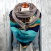 Women Multi  purpose Colored Landscape Printing Scarf Triangle Autumn Winter Warm Soft Button Scarf Scarves