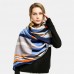 Women Colorful Striped Warmth Neck Protection Shawl Dual  use Cool  Protection Windproof Long Tassel Scarf