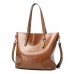 Women Oil Leather Tote Handbags Vintage Shoulder Bags Capacity Big Shopping Tote Crossbody Bags