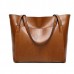 Women Oil Leather Tote Handbags Vintage Shoulder Bags Capacity Crossbody Bags