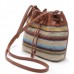 Fashion Bohemian Striped Bucket Bag Messenger Shoulder Bag Crossbody Bag