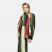 Women Colorful Striped Warmth Neck Protection Shawl Dual  use Cool  Protection Windproof Long Tassel Scarf