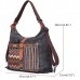 National Floral Canvas Retro Multifunction Women Shoulder Crossbody Bag Backpack