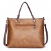 Women Retro Solid Tote Bag Dating Soft Leather Large Capacity Handbag Crossbody Bag