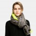 Women Acrylic Artificial Wool Leopard Print Shawl Fashion Casual Dual  use Lengthen Warmth Scarf