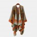 Women Artificial Cashmere Long Colored Grid Pattern Winter Outdoor Warm Big Shawl