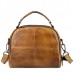 Women Vintage Genuine Leather Handmade Brush Color Handbags Stitching Crossbody Bags