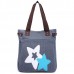 Women Canvas Star Tote Handbags Casual Shoulder Bags Capacity Shopping Bags