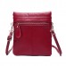 Women Genuine Leather Multi  Function Phone Bag Solid Crossbody Bag