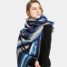 Women Autumn Winter Warm Comfortable Shawl Dual  use Rainbow Pattern Striped Print Long Tassel Scarf