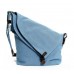 Women Men Canvas Cowhide Gray Button Shoulder Bags Casual Crossbody Bags