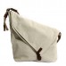 Women Men Canvas Cowhide Gray Button Shoulder Bags Casual Crossbody Bags