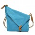 Women Men Canvas Cowhide Gray Button Shoulder Bags Casual Crossbody Bags