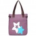 Women Canvas Star Tote Handbags Casual Shoulder Bags Capacity Shopping Bags