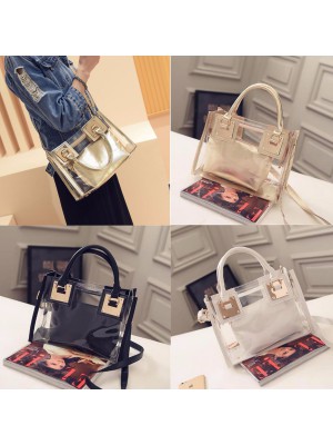 Transparent  Crystal Bag Celeb Tote Sandy Beach Bag Shoulder Handbag