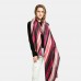 Women Autumn Winter Warm Comfortable Shawl Dual  use Rainbow Pattern Striped Print Long Tassel Scarf