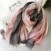 Women Cotton Gradient Contrast Color Ladies Casual Elegant Winter Autumn Keep Warm Neck Protection Multi  purpose Scarf Shawl