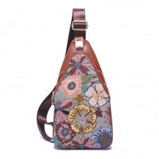 Women Embroidery Floral Chest Bag Vintage National Crossbody Bag