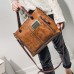 Women Retro Solid Tote Bag Dating Soft Leather Large Capacity Handbag Crossbody Bag