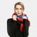 Women Geometric Stitching Pattern Artificial Cashmere Shawl Autumn Winter Warm Long Dual  use Scarf