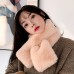 Women Faux Rabbit Fur Soft Cross Bib Winter Plush Warm Scarf