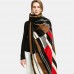 Women Colorful Striped Warmth Neck Protection Shawl Dual  use Cool  Protection Windproof Long Tassel Scarf