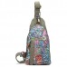 Canvas Retro National Floral Women Crossbody Bag Chest Sling Bag