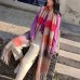 Women Cashmere Dual  use Rainbow Mixed Color Stripes Thicken Warm Plus Long Tassel Scarf Shawl