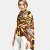 Women Double  sided Satin Printed Zebra Leopard Pattern Scarf Autumn Winter Super Long Thicken Warmth Shawls Neckerchief